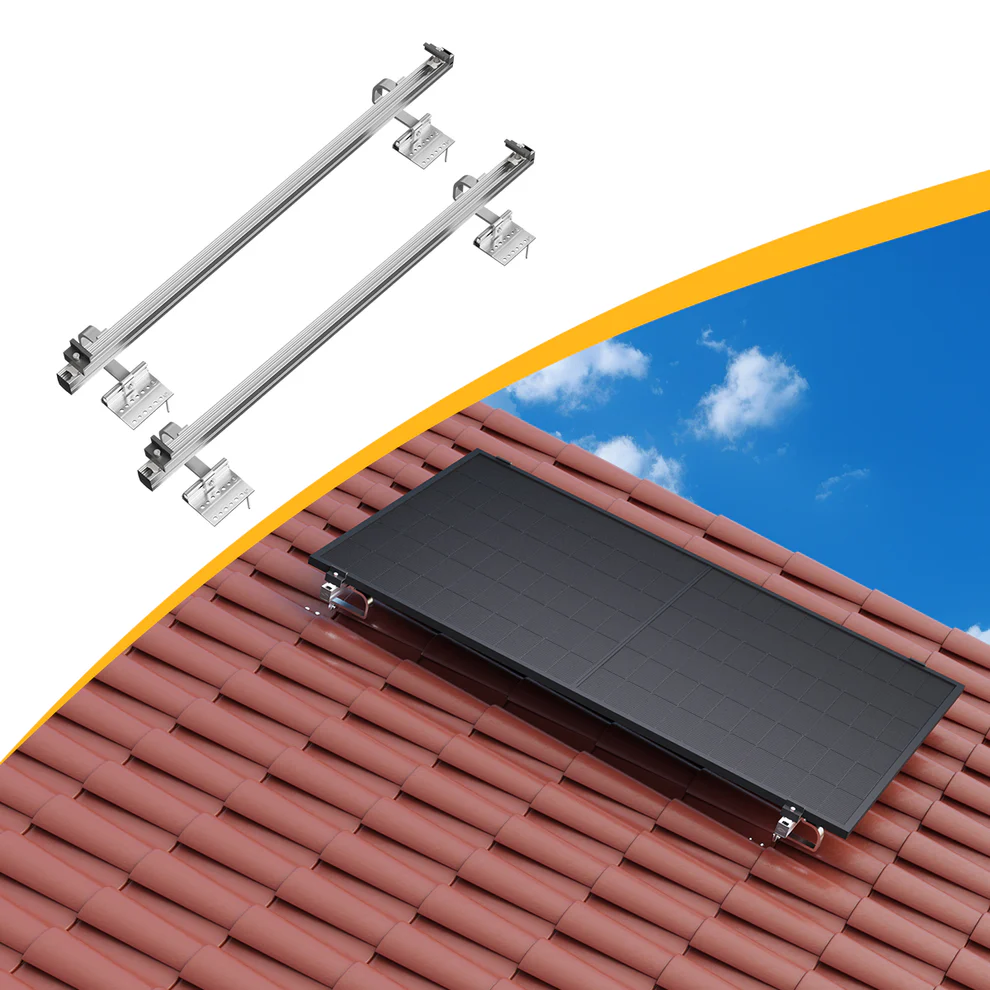 Fischer Solarmodul Halterung für Ziegeldach Montage, Kurzschiene für 1 Modul